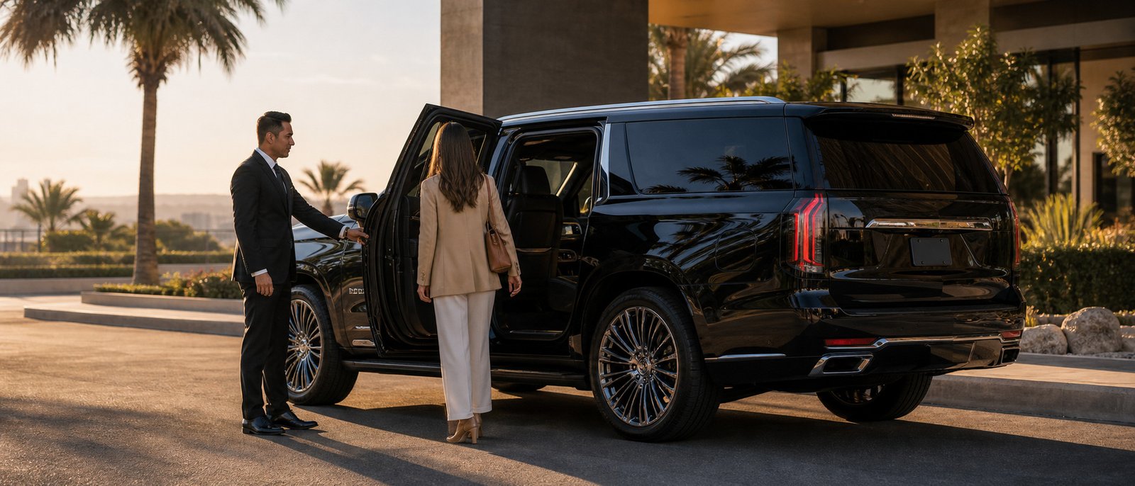 Hotel to SoFi Stadium Car Service — chauffeur holding the door